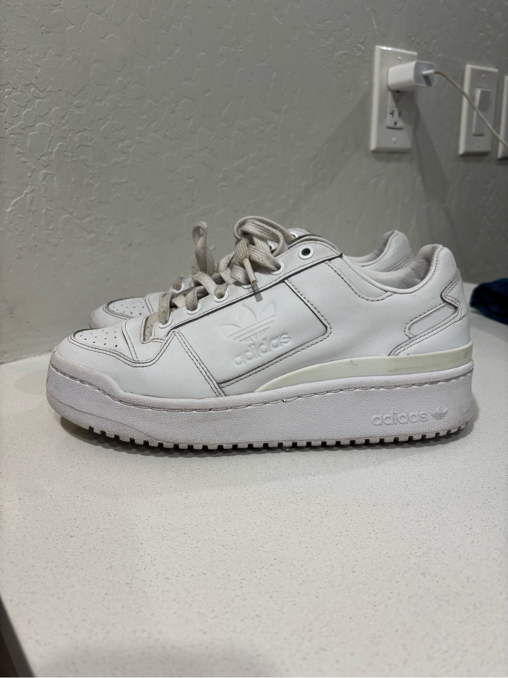 adidas White Women's Low-Top Platform Sneakers